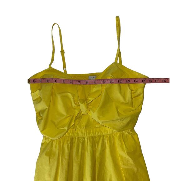 Joie Clorinda Tie Front Cut Out High Low Yellow Midi Dress Size 4 - Picture 11 of 13